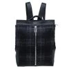 Emporio Armani Black Leather And Calf Hair Check Fash Backpack For Men