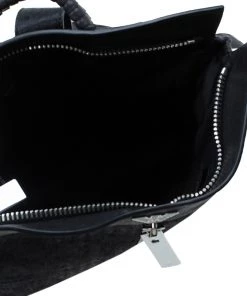 Emporio Armani Black Leather And Calf Hair Check Fash Backpack For Men -Emporio Armani sale luxury men emporio armani used travel p56283 013