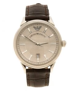 Emporio Armani Silver Stainless Steel AR0540 Men's Wristwatch 43 Mm For Men