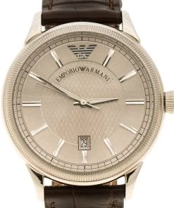 Emporio Armani Silver Stainless Steel AR0540 Men's Wristwatch 43 Mm For Men -Emporio Armani sale luxury men emporio armani used watches p115141 003