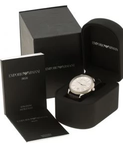 Emporio Armani Silver Stainless Steel AR0540 Men's Wristwatch 43 Mm For Men -Emporio Armani sale luxury men emporio armani used watches p115141 006