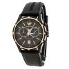 Emporio Armani Black Stainless Steel Chronograph AR0584 Men's Wristwatch 42 Mm For Men