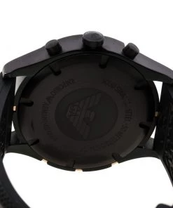 Emporio Armani Black Stainless Steel Chronograph AR0584 Men's Wristwatch 42 Mm For Men -Emporio Armani sale luxury men emporio armani used watches p146971 004