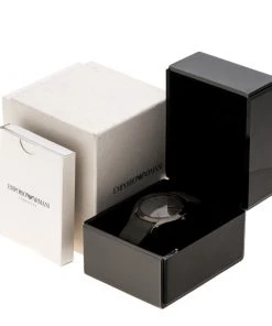 Emporio Armani Grey Stainless Steel Super Slim AR2057 Men's Wristwatch 42 Mm For Men -Emporio Armani sale luxury men emporio armani used watches p154607 008
