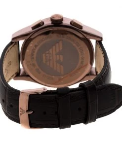 Emporio Armani Brown Stainless Steel Classic Chronograph AR1609 Men's Wristwatch 45 Mm For Men -Emporio Armani sale luxury men emporio armani used watches p159779 0005