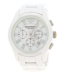 Emporio Armani White Ceramic AR1403 Men's Wristwatch 42MM For Men