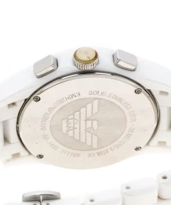 Emporio Armani White Ceramic AR1403 Men's Wristwatch 42MM For Men -Emporio Armani sale luxury men emporio armani used watches p167037 006