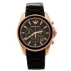 Emporio Armani Black Rose Gold Plated Stainless Steel Sportivo AR6066 Men's Wristwatch 44 Mm For Men