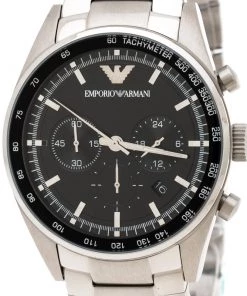 Emporio Armani Black Stainless Steel AR5980 Men's Wristwatch 43 Mm For Men -Emporio Armani sale luxury men emporio armani used watches p197366 006