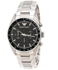 Emporio Armani Black Stainless Steel AR5980 Men's Wristwatch 43 Mm For Men