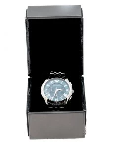 Emporio Armani Blue Stainless Steel Classic Chronograph AR1787 Men's Wristwatch 45 Mm For Men -Emporio Armani sale luxury men emporio armani used watches p197685 008