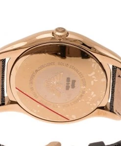 Emporio Armani Brown Stainless Steel Dress Grey Fabric AR1985 Men's Wristwatch 43 Mm For Men -Emporio Armani sale luxury men emporio armani used watches p198934 002