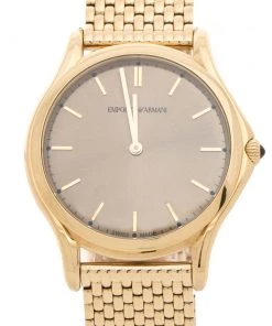 Emporio Armani Bronze Gold Stainless Steel Classic AR2008 Men's Wristwatch 36 Mm For Men -Emporio Armani sale luxury men emporio armani used watches p217430 003