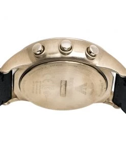 Emporio Armani Grey Gold PVD Coated Stainless Steel Leather Connected AR3006 Men's Hybrid Smart Watch 43 Mm For Men -Emporio Armani sale luxury men emporio armani used watches p299800 005