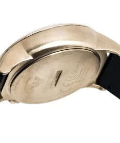 Emporio Armani Grey Gold PVD Coated Stainless Steel Leather Connected AR3006 Men's Hybrid Smart Watch 43 Mm For Men -Emporio Armani sale luxury men emporio armani used watches p299800 006