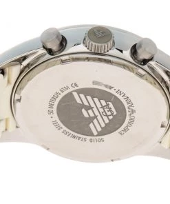 Emporio Armani White Stainless Steel Tazio AR5958 Men's Wristwatch 42 MM For Men -Emporio Armani sale luxury men emporio armani used watches p301132 003