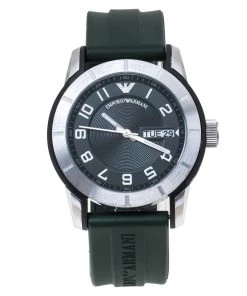 Emporio Armani Green Stainless Steel Rubber AR5874 Men's Wristwatch 45 Mm For Men
