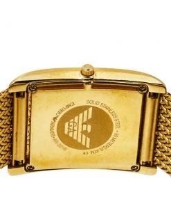 Emporio Armani Mother Of Pearl Gold Plated Stainless Steel AR2016 Quartz Men's Wristwatch 31 MM For Men -Emporio Armani sale luxury men emporio armani used watches p371484 002