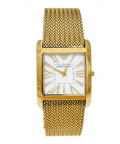 Emporio Armani Mother Of Pearl Gold Plated Stainless Steel AR2016 Quartz Men's Wristwatch 31 MM For Men