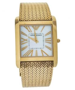 Emporio Armani Mother Of Pearl Gold Plated Stainless Steel AR2016 Men's Wristwatch 31 Mm For Men