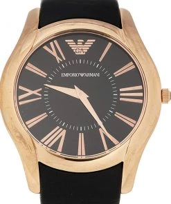 Emporio Armani Black Rose Gold Plated Stainless Steel AR2043 Men's Wristwatch 43 Mm For Men -Emporio Armani sale luxury men emporio armani used watches p399488 001