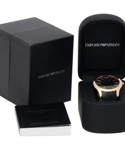 Emporio Armani Black Rose Gold Plated Stainless Steel AR2043 Men's Wristwatch 43 Mm For Men -Emporio Armani sale luxury men emporio armani used watches p399488 002
