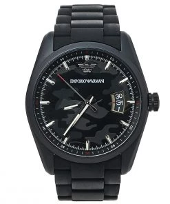 Emporio Armani Black PVD Coated Stainless Steel Rubber Sportivo AR6052 Men's Wristwatch 42 Mm For Men