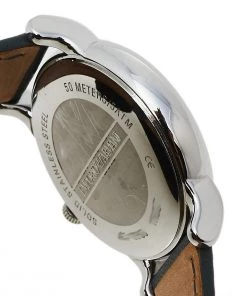 Emporio Armani Grey Stainless Steel Leather AR1730 Men's Wristwatch 41 Mm For Men -Emporio Armani sale luxury men emporio armani used watches p452525 001