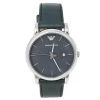 Emporio Armani Grey Stainless Steel Leather AR1730 Men's Wristwatch 41 Mm For Men -Emporio Armani sale luxury men emporio armani used watches p452525 002