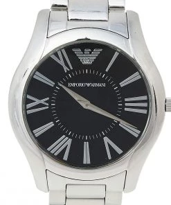 Emporio Armani Black Stainless Steel AR2022 Men's Wristwatch 43 Mm For Men -Emporio Armani sale luxury men emporio armani used watches p452641 004