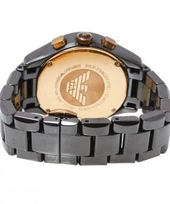 Emporio Armani Brown Ceramic & Gold Tone Stainless Steel Ceramica AR1447 Men's Wristwatch 39 Mm For Men -Emporio Armani sale luxury men emporio armani used watches p458126 001