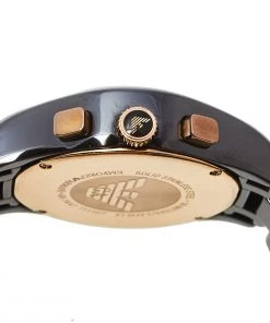 Emporio Armani Brown Ceramic & Gold Tone Stainless Steel Ceramica AR1447 Men's Wristwatch 39 Mm For Men -Emporio Armani sale luxury men emporio armani used watches p458126 003