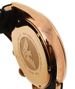 Emporio Armani Black Gold Tone Stainless Steel And Silicone AR5905 Men's Wristwatch 43 MM For Men -Emporio Armani sale luxury men emporio armani used watches p460890 005