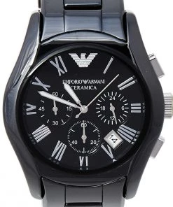 Emporio Armani Black Ceramic And Stainless Steel Ceramica AR1410 Men's Wristwatch 42 Mm For Men -Emporio Armani sale luxury men emporio armani used watches p468353 003
