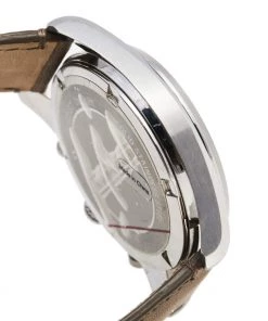 Emporio Armani Grey Stainless Steel Leather Sportivo AR6040 Men's Wristwatch 42 Mm For Men -Emporio Armani sale luxury men emporio armani used watches p496187 004