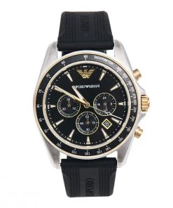 Emporio Armani Black Stainless Steel AR80003 Men's Wristwatch 44 Mm For Men