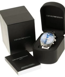 Emporio Armani Blue Stainless Steel AR5860 Men's Wristwatch 43MM For Men -Emporio Armani sale luxury men emporio armani used watches p52023 006