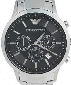 Emporio Armani Black Stainless Steel AR-2434 Men's Wristwatch 41 Mm For Men