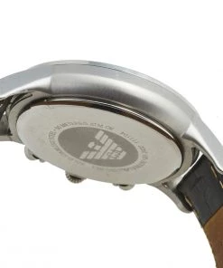 Emporio Armani Silver Stainless Steel Leather Classic AR-2432 Men's Wristwatch 43 Mm For Men -Emporio Armani sale luxury men emporio armani used watches p562230 003