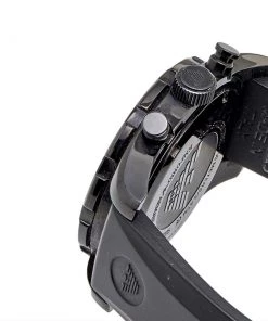 Emporio Armani Black PVD Coated Stainless Steel Rubber Sportivo AR5946 Men's Wristwatch 44 Mm For Men -Emporio Armani sale luxury men emporio armani used watches p595385 004