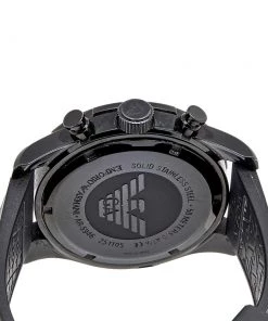 Emporio Armani Black PVD Coated Stainless Steel Rubber Sportivo AR5946 Men's Wristwatch 44 Mm For Men -Emporio Armani sale luxury men emporio armani used watches p595385 006