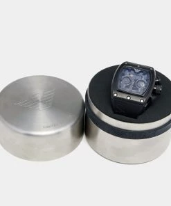 Emporio Armani Black PVD Coated Stainless Steel Rubber Super Meccanico AR4901 Men's Wristwatch 42 Mm For Men -Emporio Armani sale luxury men emporio armani used watches p626874 001