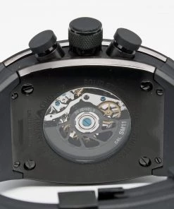 Emporio Armani Black PVD Coated Stainless Steel Rubber Super Meccanico AR4901 Men's Wristwatch 42 Mm For Men -Emporio Armani sale luxury men emporio armani used watches p626874 003