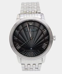 Emporio Armani Black Stainless Steel AR1614 Men's Wristwatch 41MM For Men