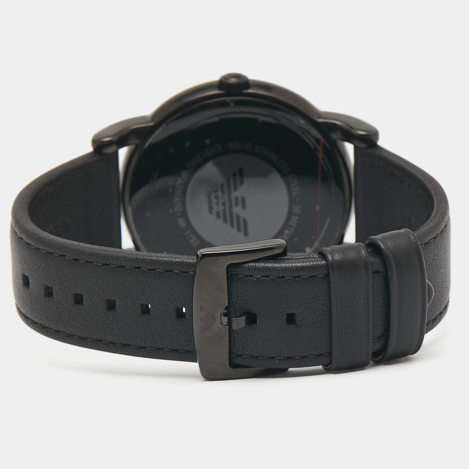 Emporio Armani Black PVD Coated Stainless Steel Leather Classic AR1732 Men's Wristwatch 41 Mm For Men 7 Emporio Armani Black PVD Coated Stainless Steel Leather Classic AR1732 Men's Wristwatch 41 Mm For Men - Image 5