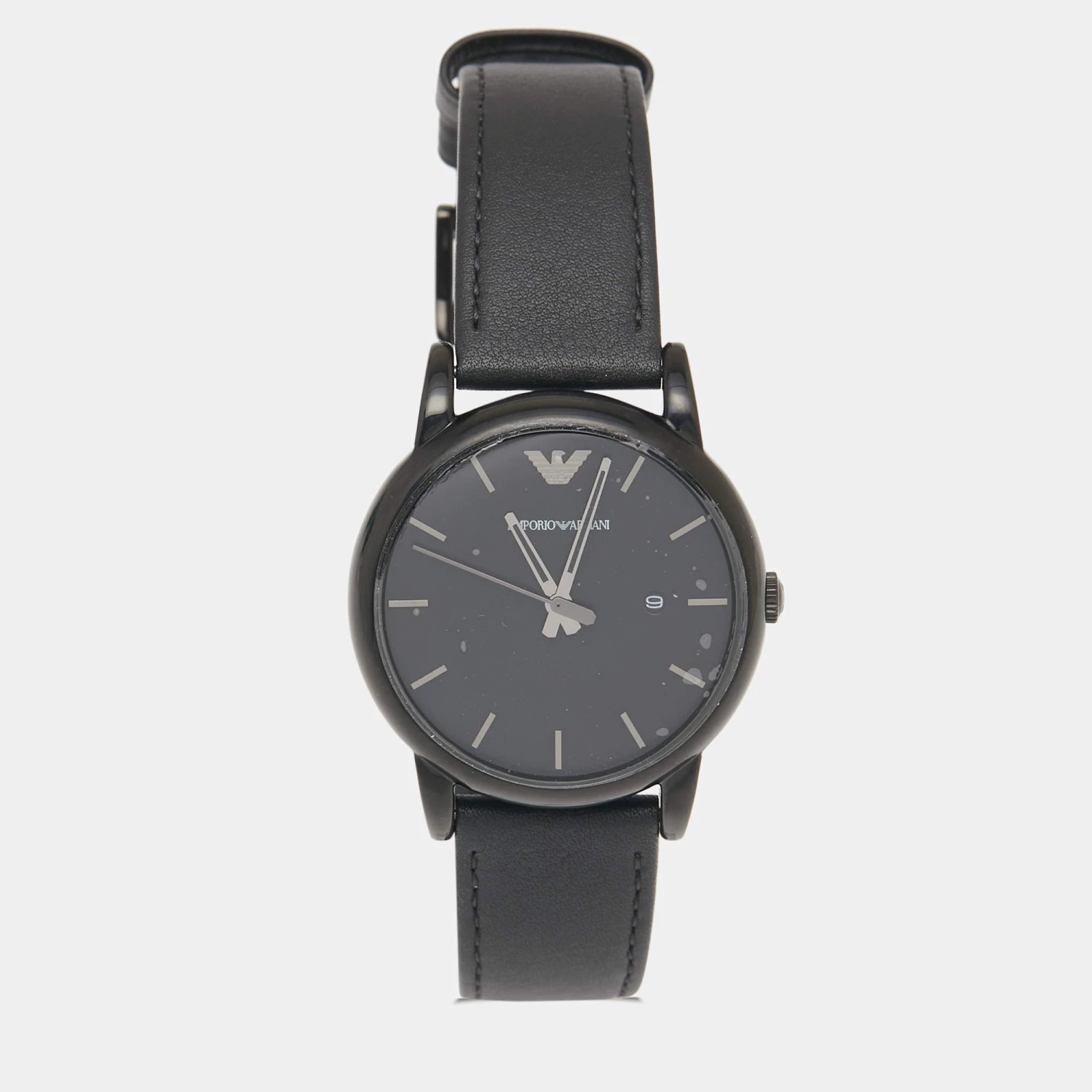 Emporio Armani Black PVD Coated Stainless Steel Leather Classic AR1732 Men's Wristwatch 41 Mm For Men 3 Emporio Armani Black PVD Coated Stainless Steel Leather Classic AR1732 Men's Wristwatch 41 Mm For Men