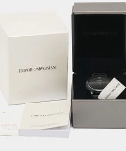 Emporio Armani Black PVD Coated Stainless Steel Leather Classic AR1732 Men's Wristwatch 41 Mm For Men 17 Emporio Armani Black PVD Coated Stainless Steel Leather Classic AR1732 Men's Wristwatch 41 Mm For Men -Emporio Armani sale luxury men emporio armani used watches p653412 006