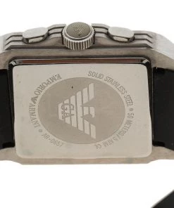 Emporio Armani Black Stainless Steel AR0657 Men's Wristwatch 39MM For Men -Emporio Armani sale luxury men emporio armani used watches p97764 004