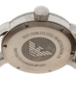 Emporio Armani Silver Stainless Steel AR-5833 Men's Wristwatch 50MM For Men -Emporio Armani sale luxury men emporio armani used watches p97766 004