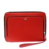 Emporio Armani Coral Orange Leather Zip Around Ipad Case For Women -Emporio Armani sale luxury women emporio armani new accessories p178259 009